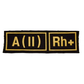 Nášivka "A(II) RH+" černá
