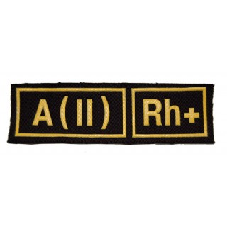 Nášivka "A(II) RH+" černá