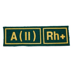 Nášivka "A(II) RH+" zelená (Pohraniční vojsko)