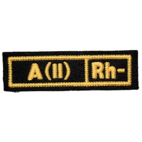 Nášivka "A(II) RH-" černá (hedvábí)