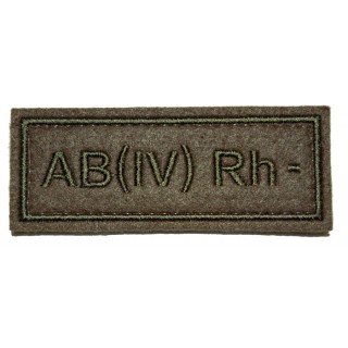 Nášivka VKBO "AB(IV) RH-" (krevní skupina)