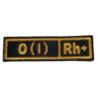 Nášivka "O(I) RH+" černá (hedvábí)